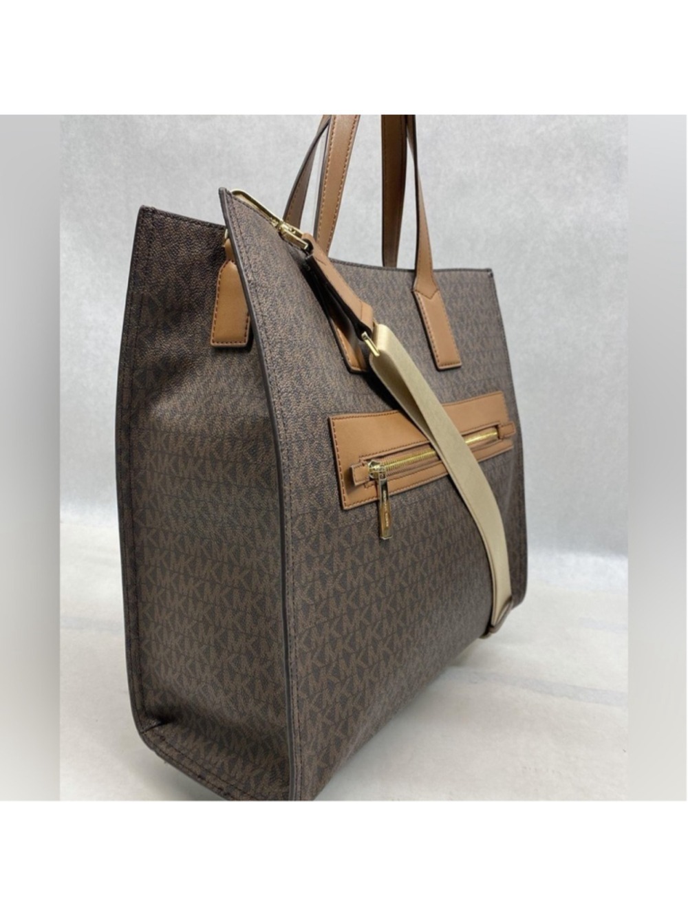 Michael Kors Large North South Tote Bag Canvas Leather - Picture 2 of 9